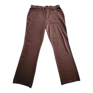 RALPH LAUREN Women's 1X Chocolate Brown Pull-On Cropped Pants Stretch Cotton EUC